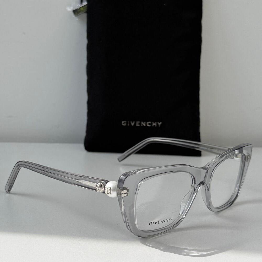 NEW Givenchy GV50047I Cat Eye Pearl Crystal Grey Frames